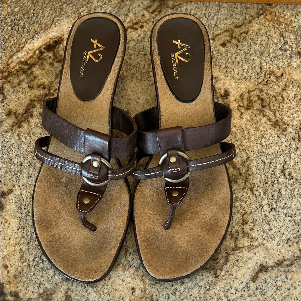 A2 By Aerosoles Dark Brown Women's Sandals
